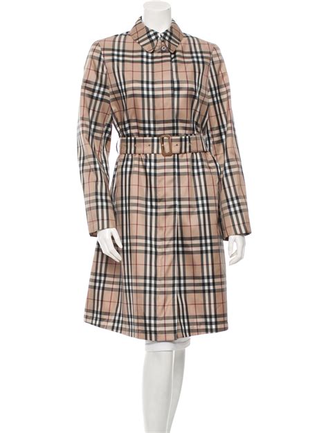 burberry nova check trench coat|burberry trench coat long check.